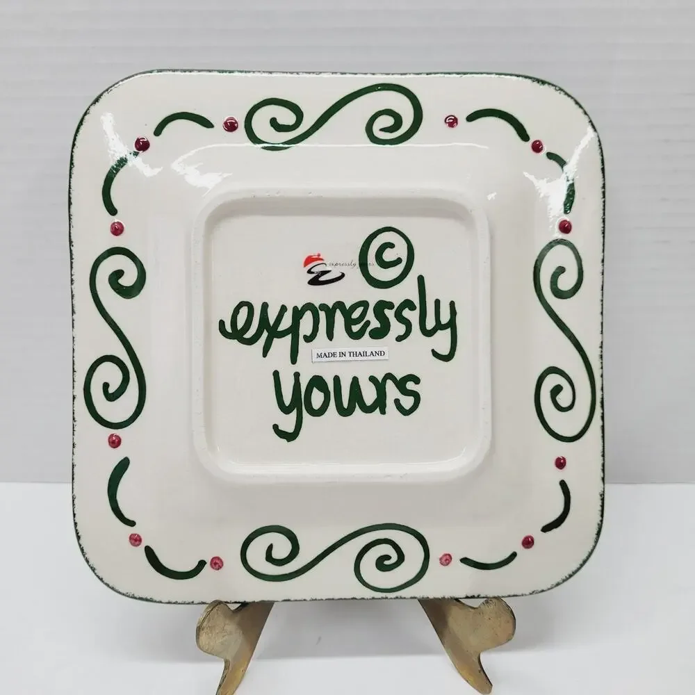 Set of 4 Expressly Yours Textured Snowman Christmas 7 3/4” Square Cookie Plates